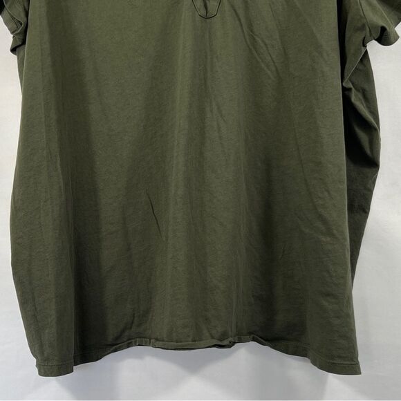 Torrid Army Green Neck Laced Short Sleeve Jersey Top 0677 - Picture 4 of 10